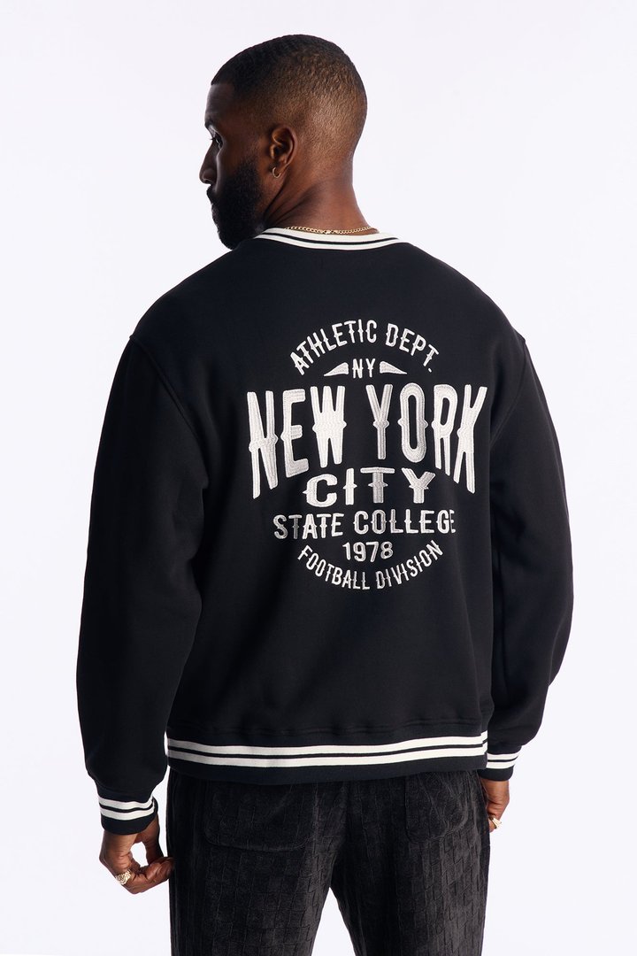 NYC Athletics Crew Neck Sweater - Black