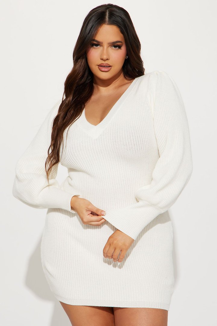 Steph Sweater Mini Dress - Ivory