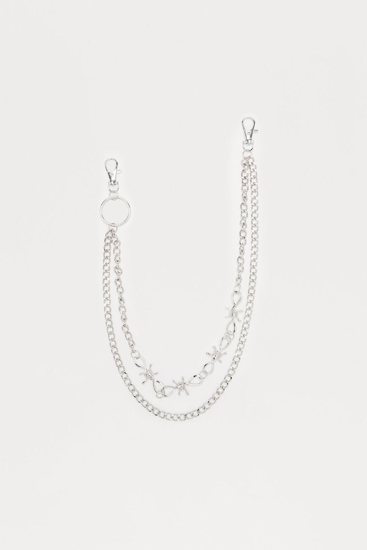 Spikes Pants Chain - Silver
