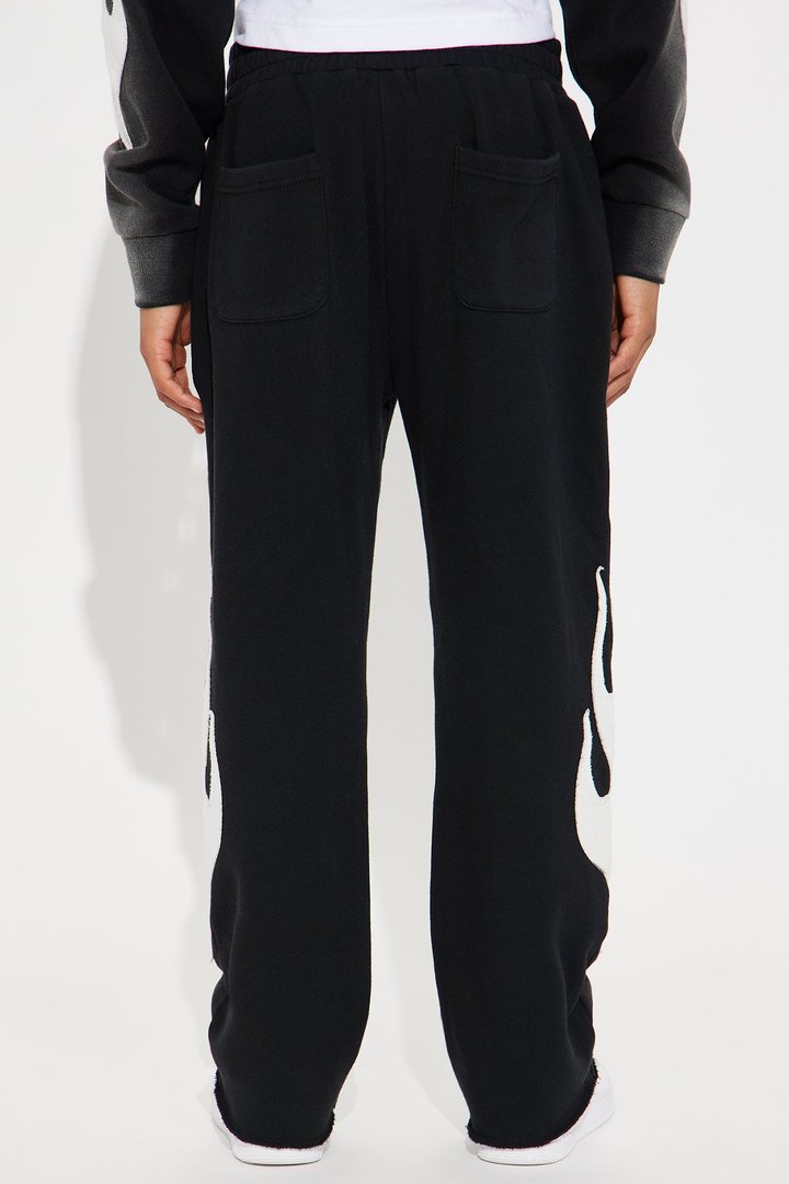 Mini Flame Time Tyson Straight Sweatpants - Black