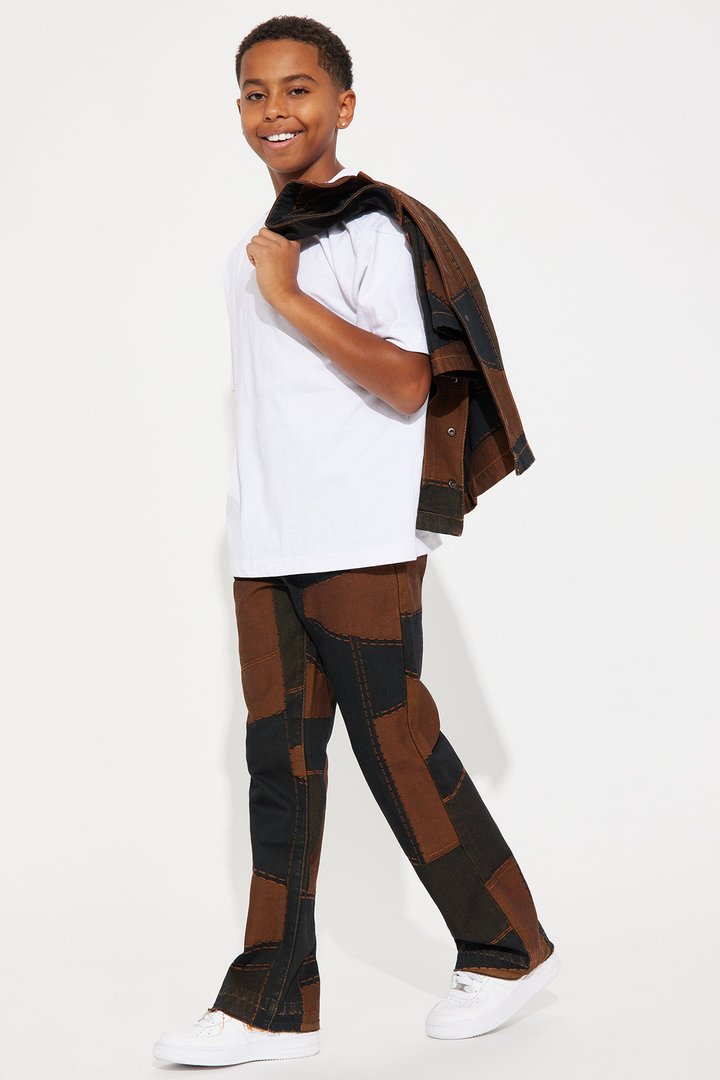 Mini Verdugo Stacked Slim Flare Jeans - Brown