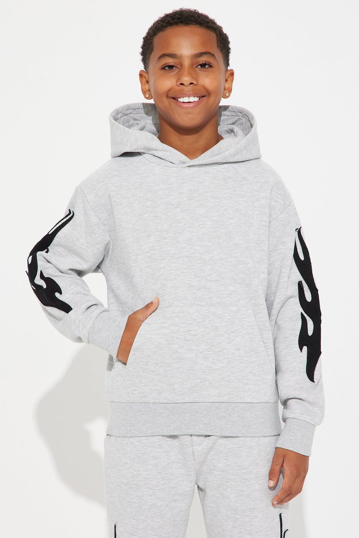 Mini Flame Time Tyson Hoodie - Heather Grey