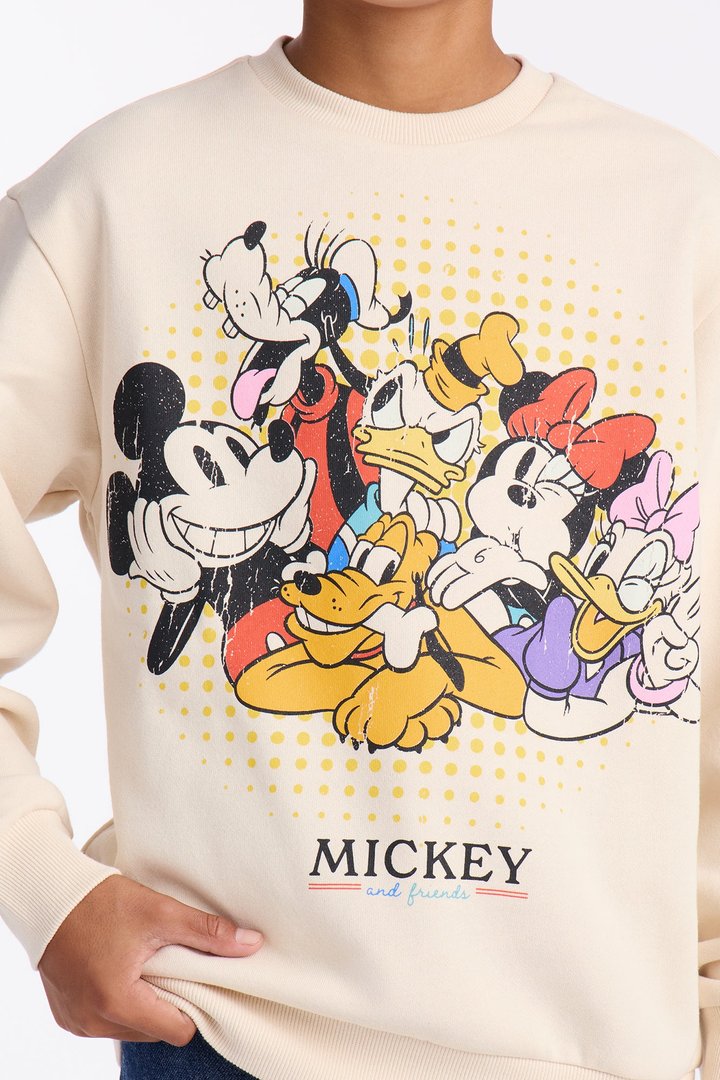 Mini Disney Mickey And Friends Sweatshirt - Natural