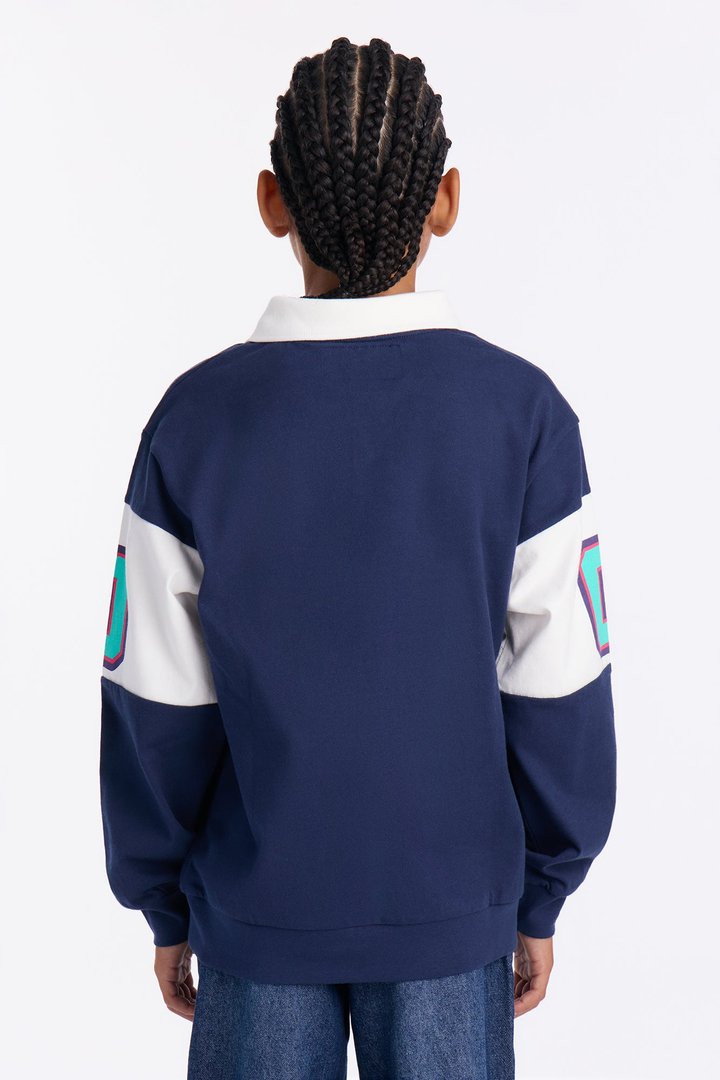 Mini Disney Mickey And Friends Long Sleeve Polo - Navy