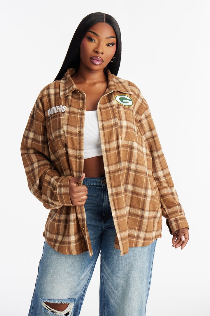NFL Green Bay Packers Plaid Flannel - Brown/combo