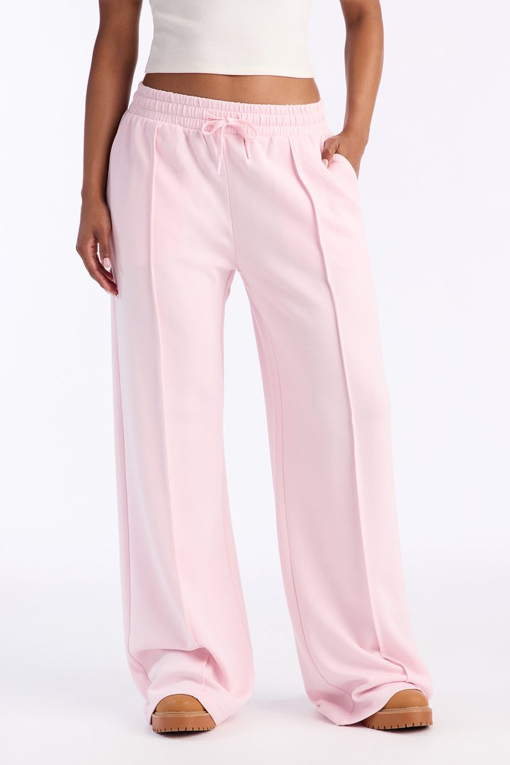 Soft Side Wide Leg Sweatpants - Pink