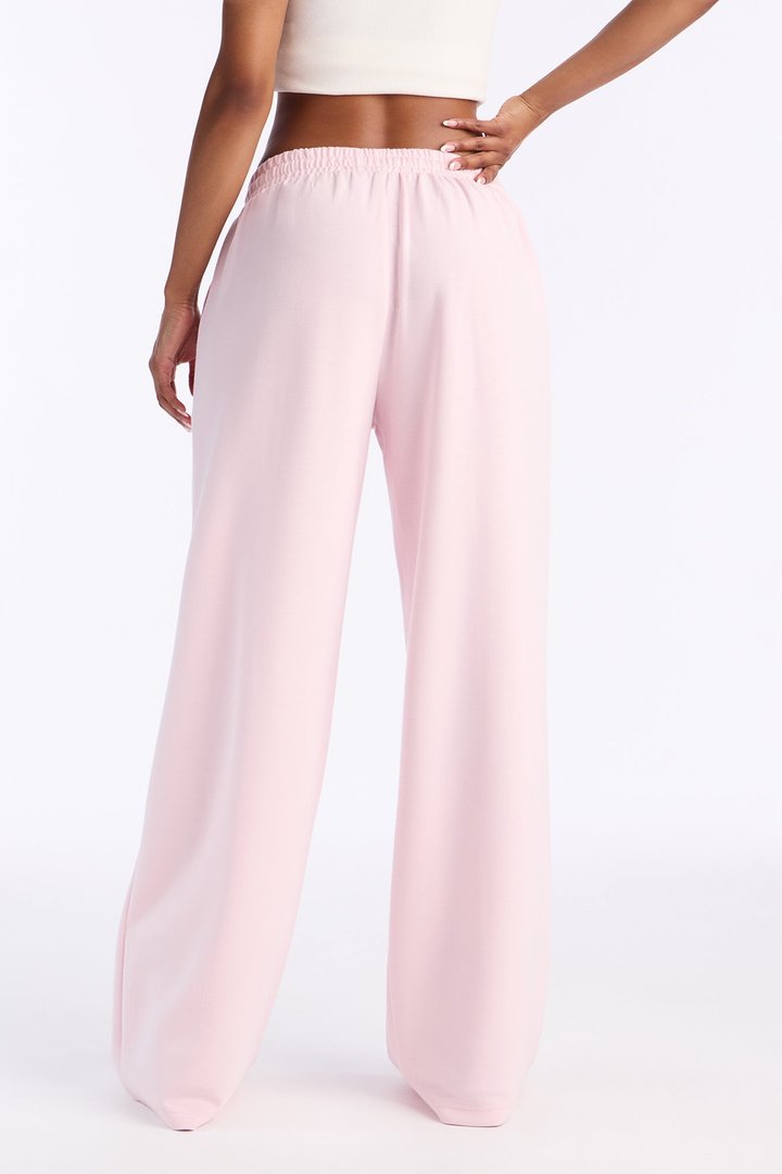 Soft Side Wide Leg Sweatpants - Pink