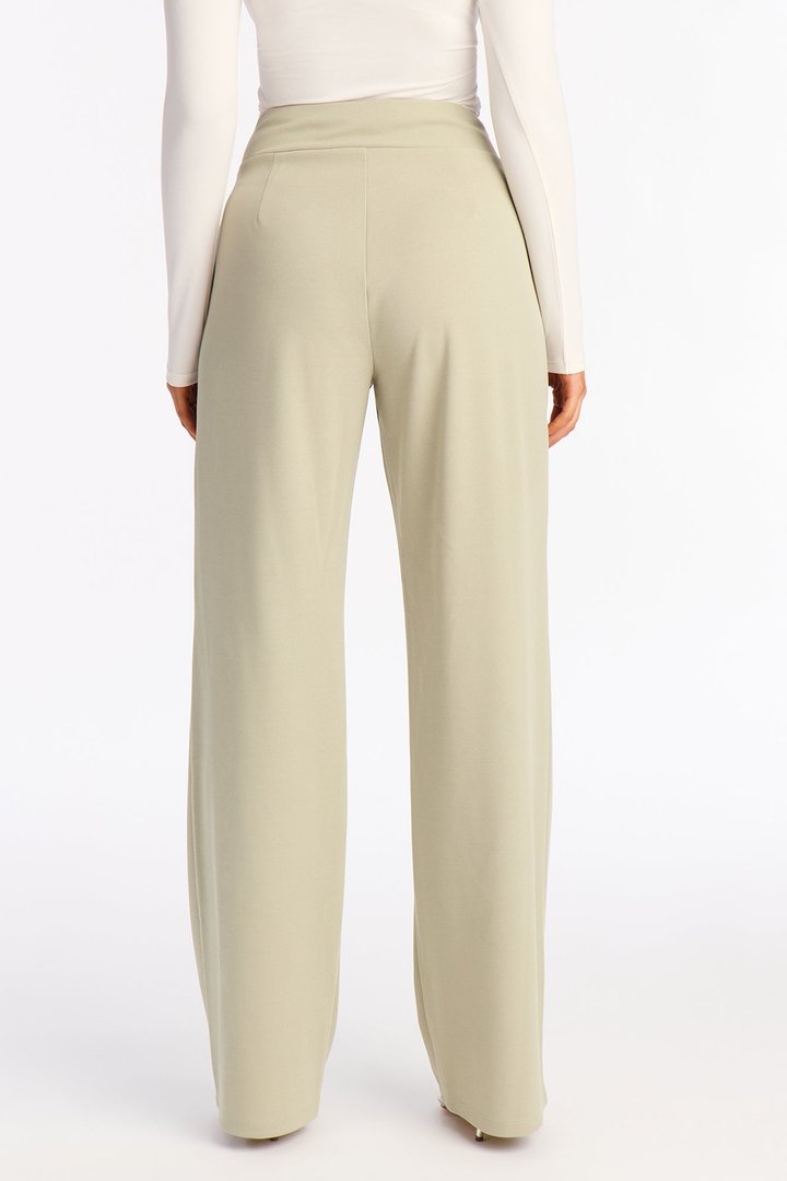Office Tea Straight Leg Trouser Pant - Sage