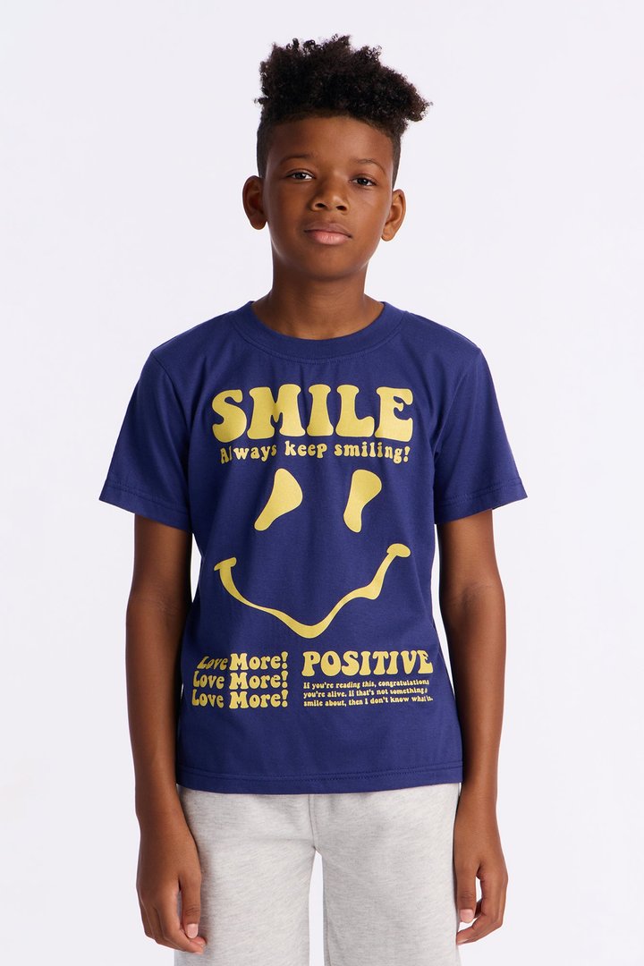 Mini Put A Smile On Jogger Pant Set - Navy/combo