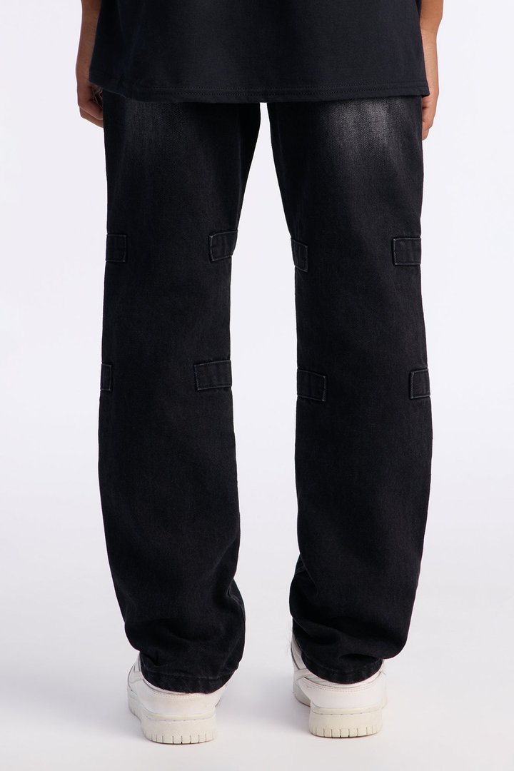 Mini Straight Look Destroyed Jean - Black Wash