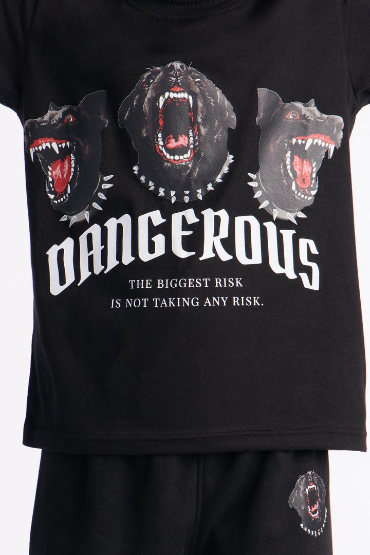 Mini Dangerous Dogs Jogger Pant Set - Black