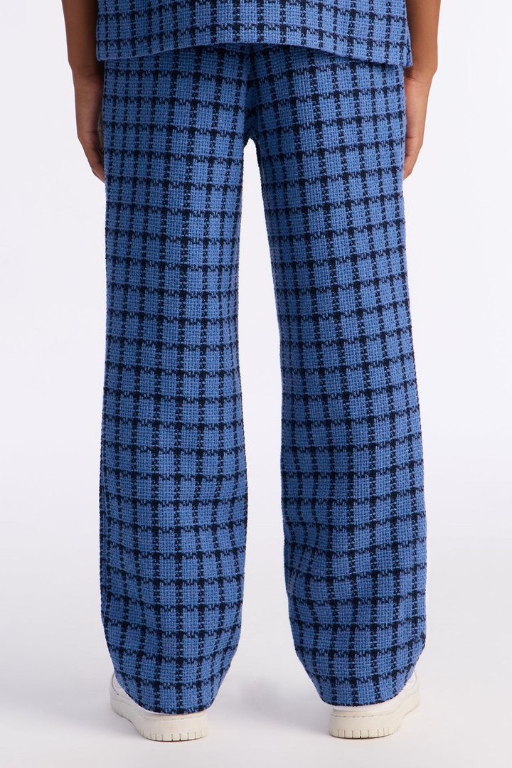 Mini Baggy Tweed Theory Pant - Blue