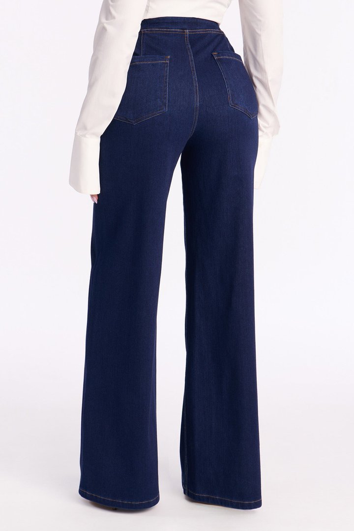 Amber Knit Wide Leg Pant 33″ - Rinse Blue Wash