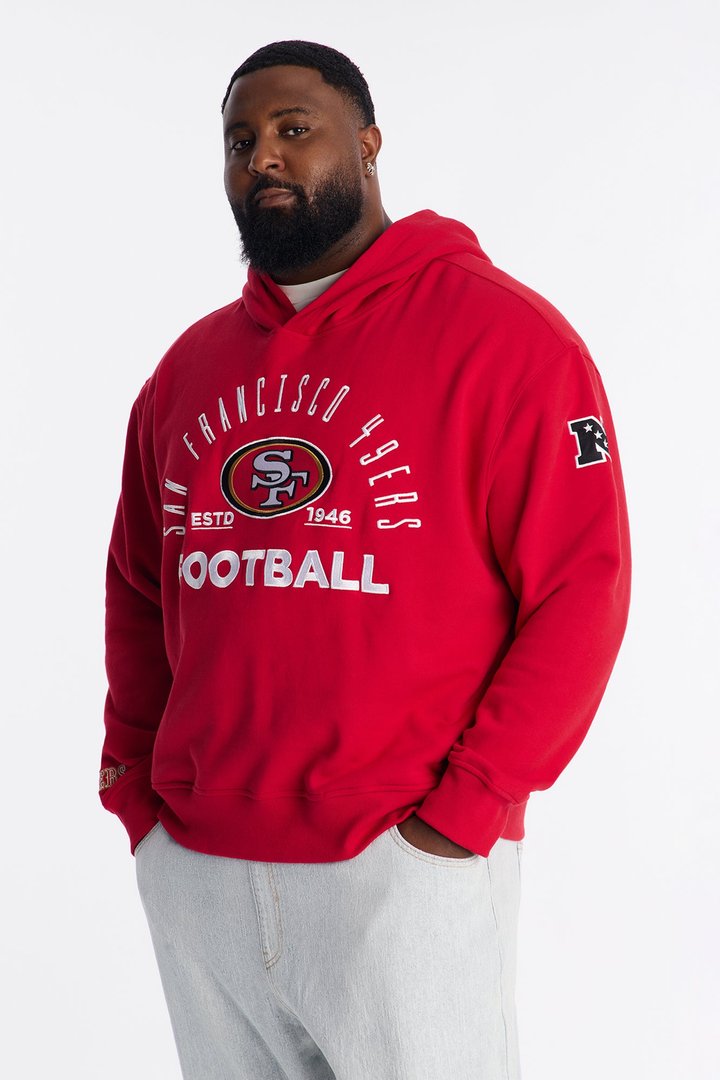 49ers Barrel Roll Oversized Hoodie - Red