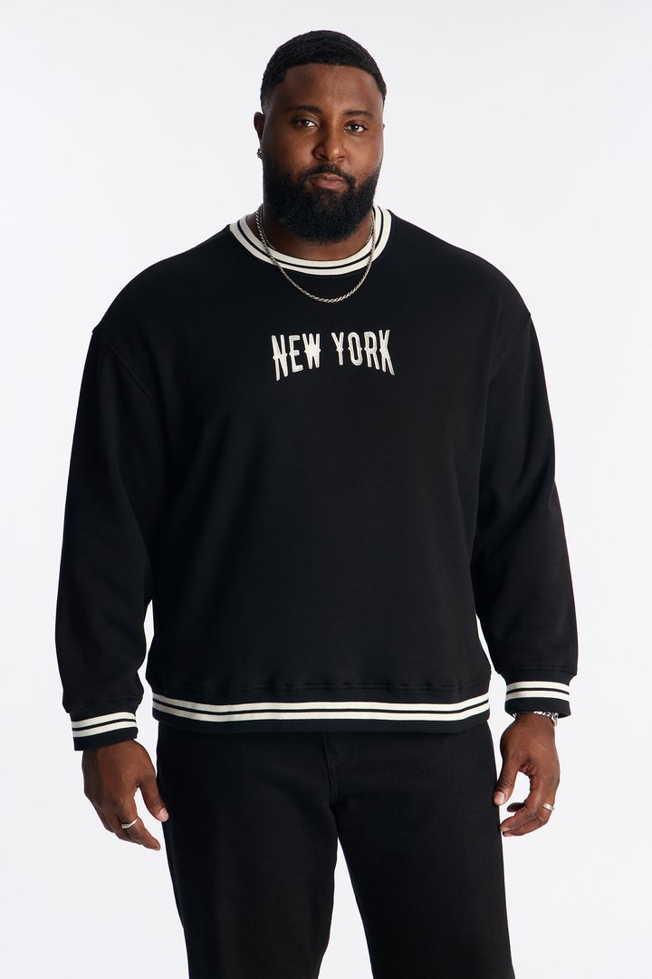 NYC Athletics Crew Neck Sweater - Black