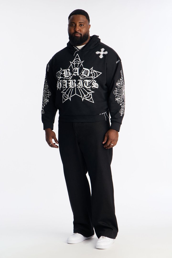 Loyalty Royalty Oversized Hoodie - Black