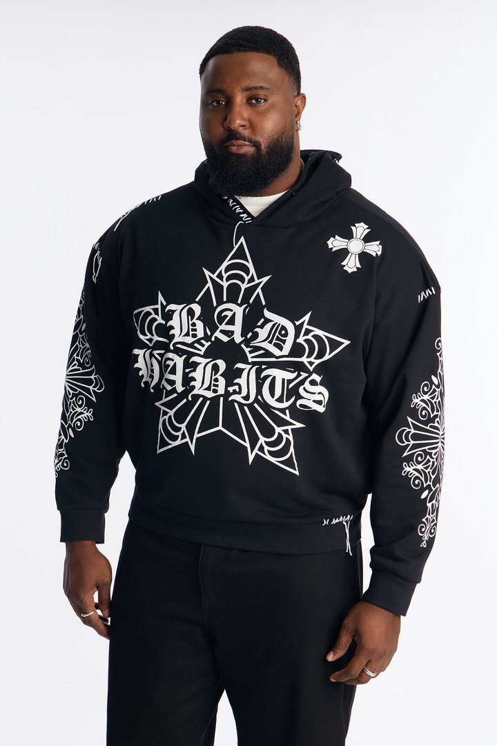 Loyalty Royalty Oversized Hoodie - Black