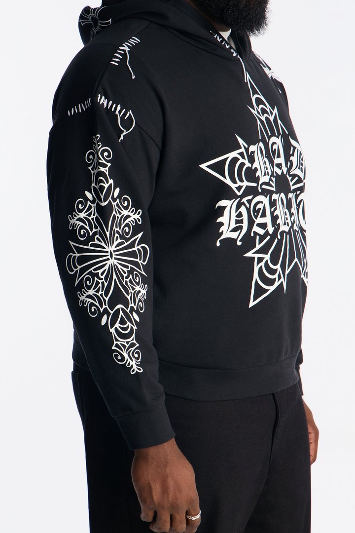 Loyalty Royalty Oversized Hoodie - Black