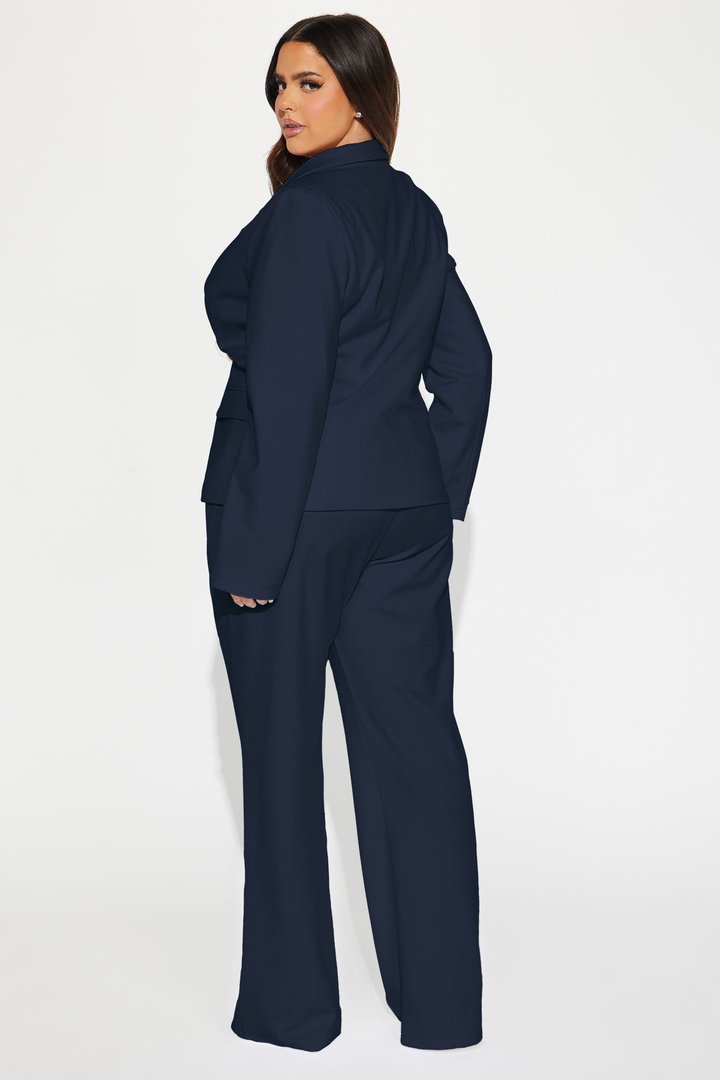 Business Per Usual Blazer Pant Set - Navy