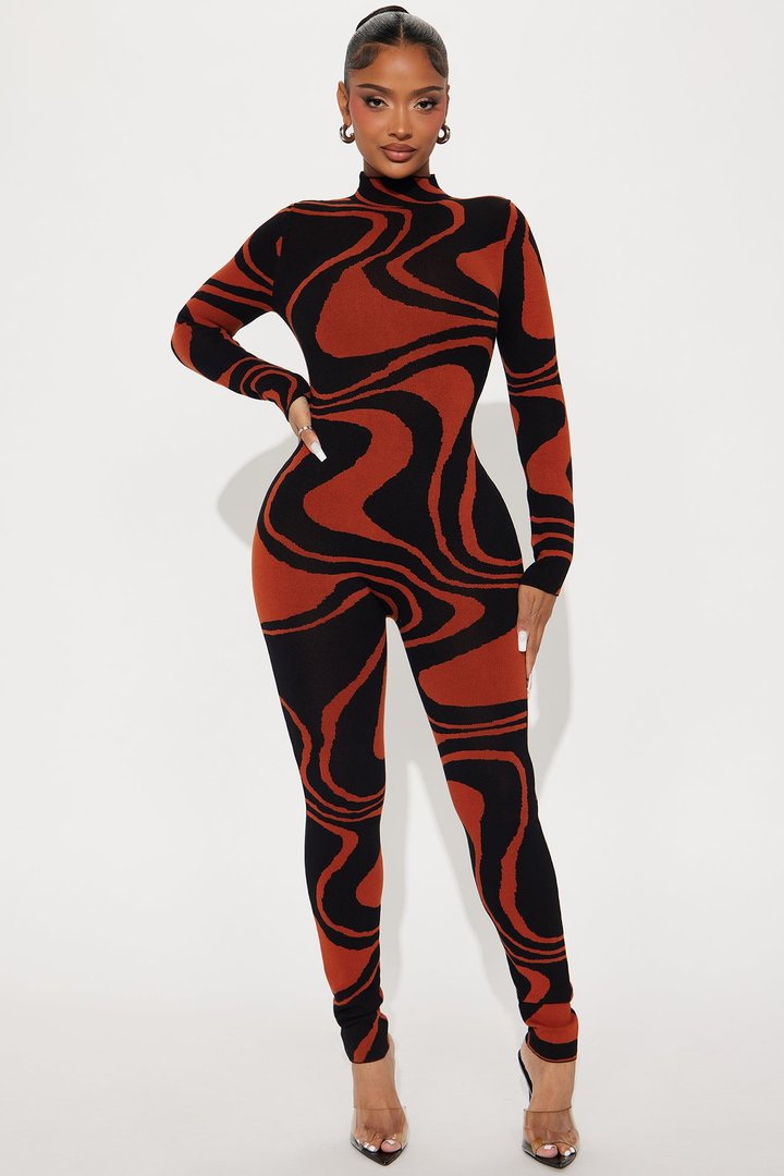 Tap In Sweater Jumpsuit - Black/combo