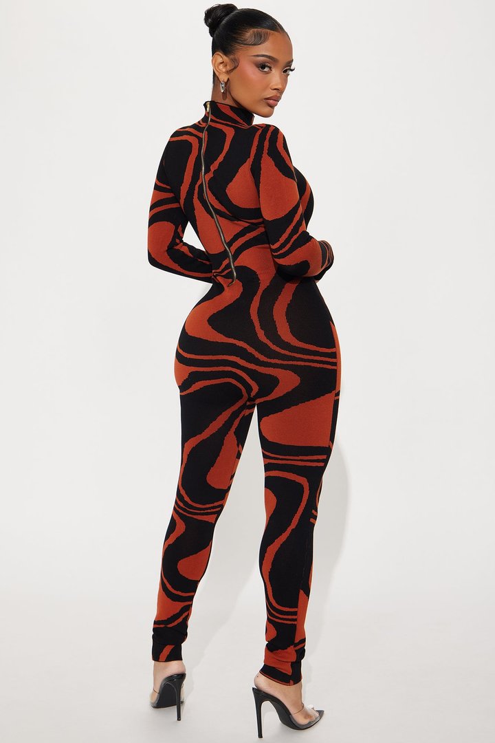 Tap In Sweater Jumpsuit - Black/combo