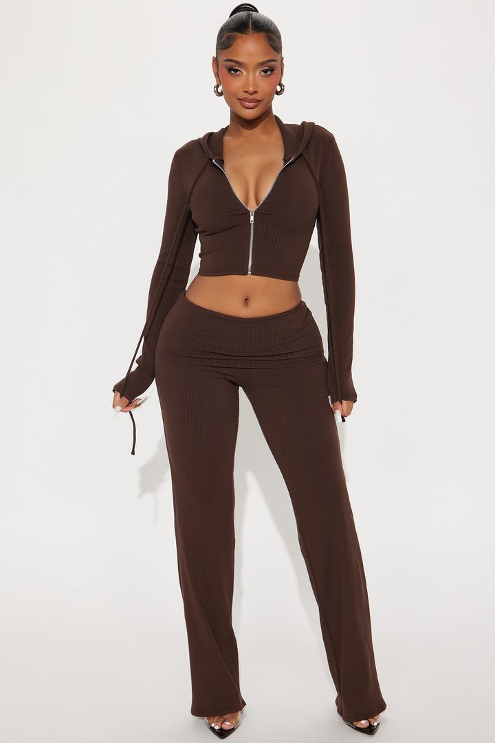 Karly Snatched Pant Set - Chocolate