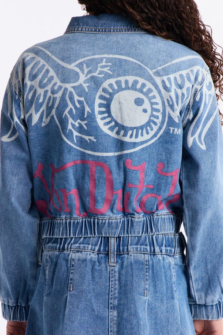 Mini Von Dutch Denim Bomber Jacket - Medium Wash