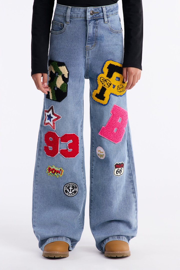 Mini Show Your Passion Wide Leg Jeans - Medium Wash