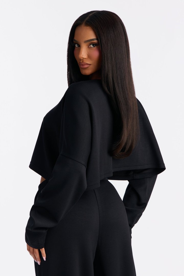 Match My Vibe Modal Lounge Top - Black