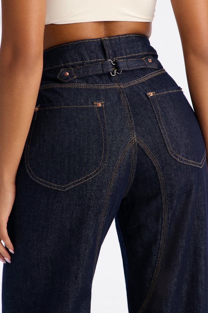 All Trades Utility Wide Leg Jeans - Dark Denim