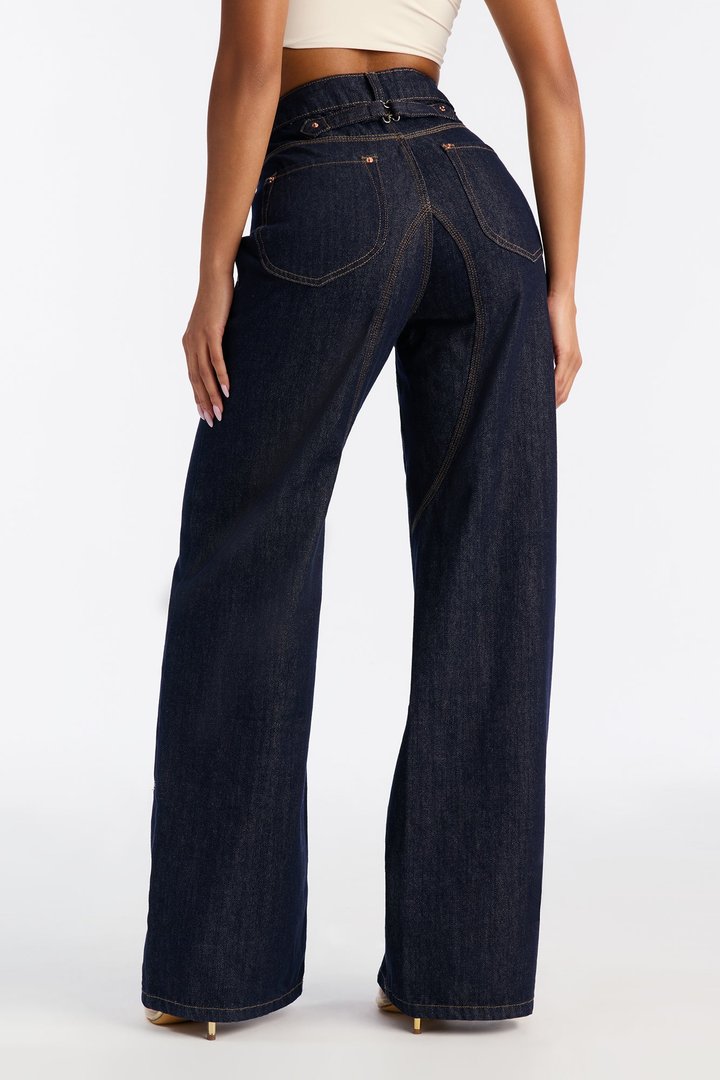 All Trades Utility Wide Leg Jeans - Dark Denim