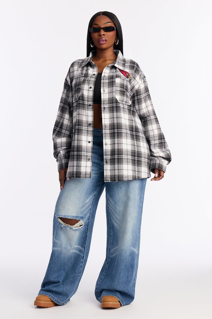 NFL Arizona Cardinals Plaid Flannel - Black/combo