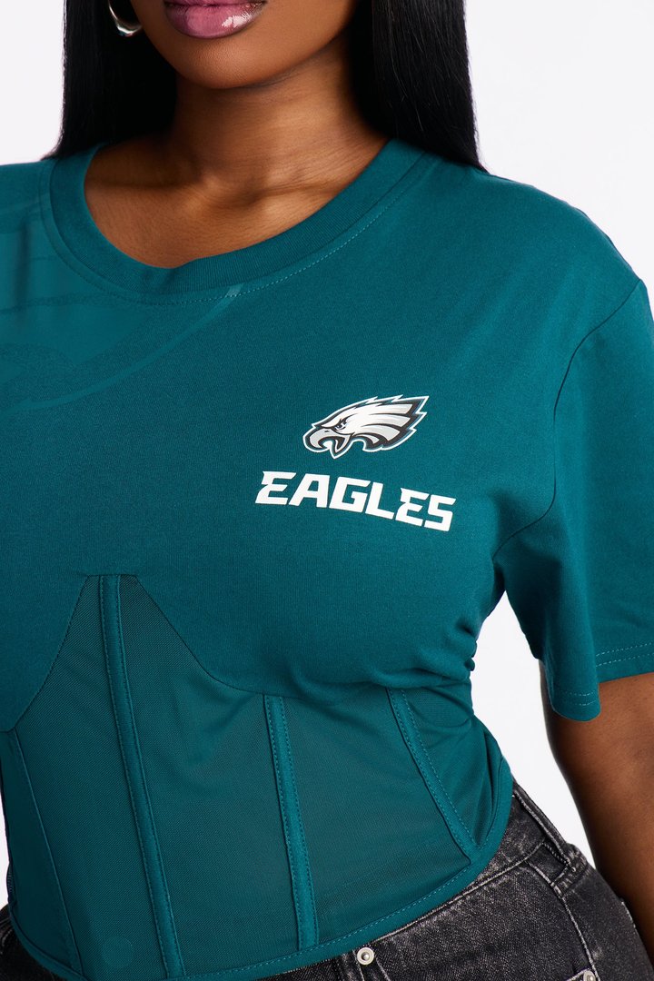 NFL Philadelphia Eagles Lace Up Top - Green