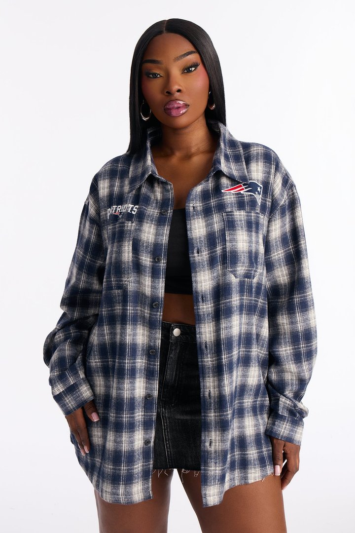 NFL Patriots Plaid Flannel - Blue/combo
