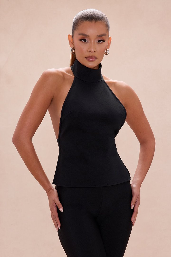 Jayden Backless Bandage Pant Set - Black