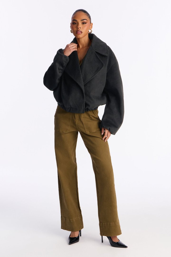 Oaklynn Oversized Slouch Coat - Charcoal