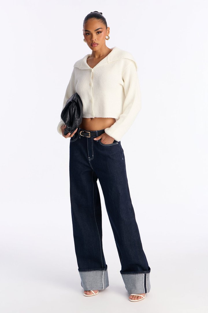 Carrie Collared Cardigan - Ivory