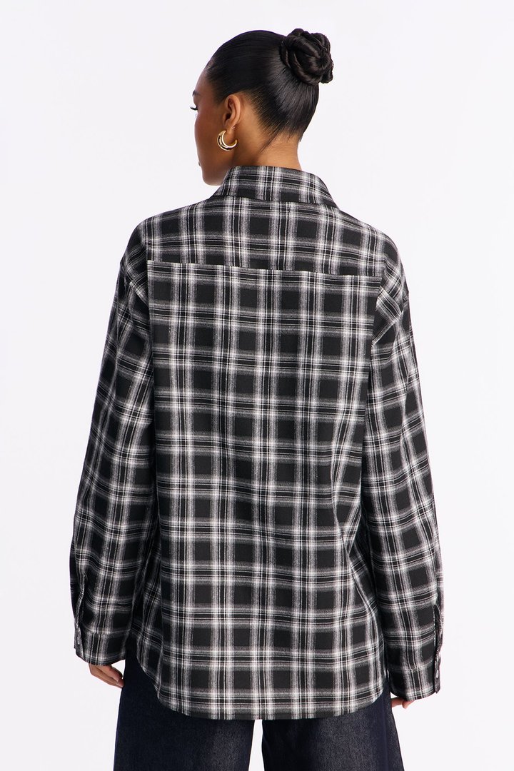 Racing Champion Plaid Long Sleeve Shirt - Black/Yellow