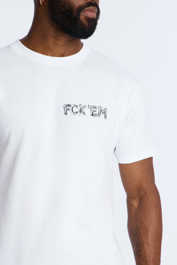 FCK EM Short Sleeve Tee - White