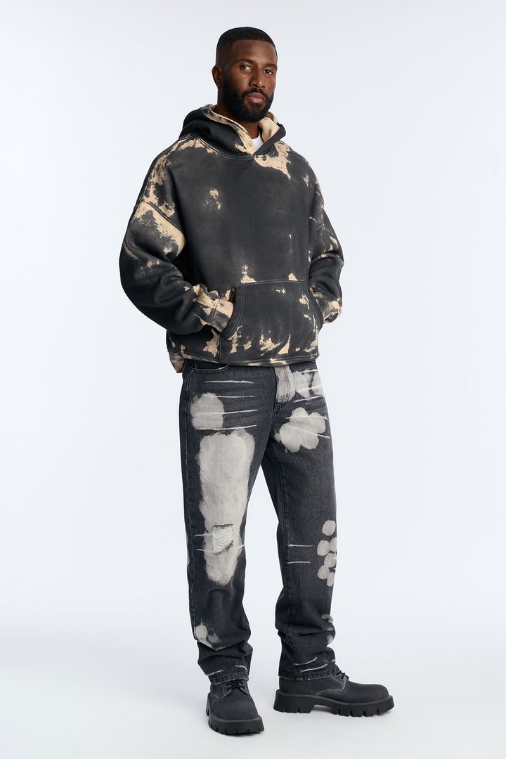 Straight Bleach Me Jean - Black Wash