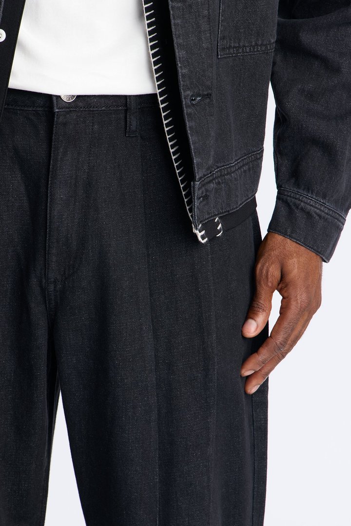 Barrel Aime Pleated Jean - Black Wash