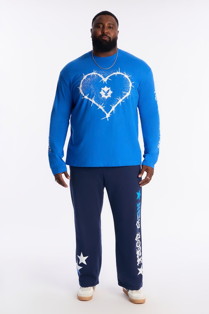 Embrace The Danger Oversized Long Sleeve Tee - Royal