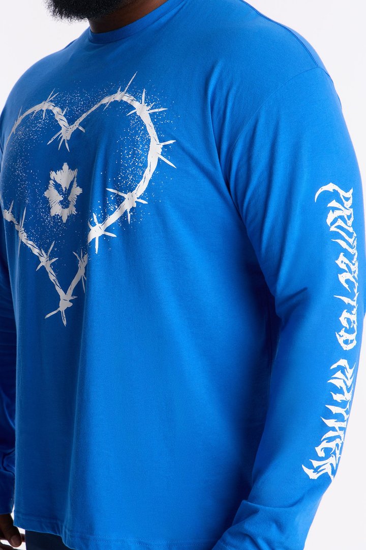 Embrace The Danger Oversized Long Sleeve Tee - Royal