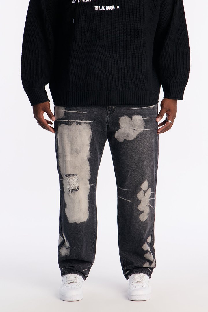 Straight Bleach Me Jean - Black Wash