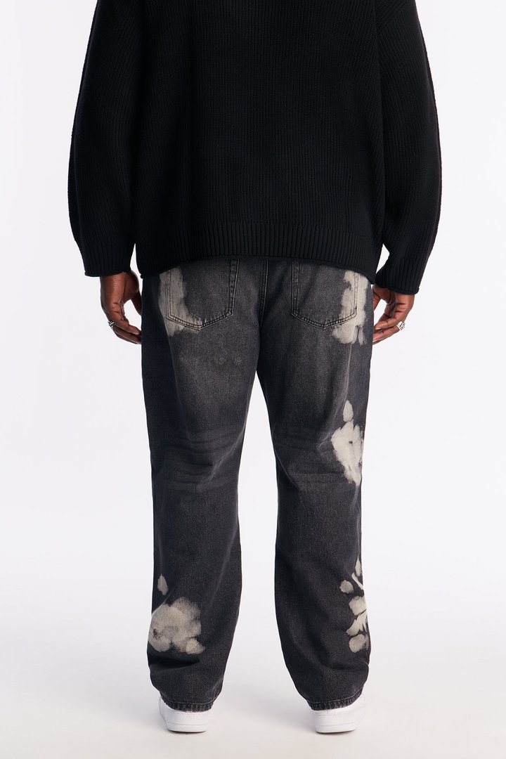 Straight Bleach Me Jean - Black Wash