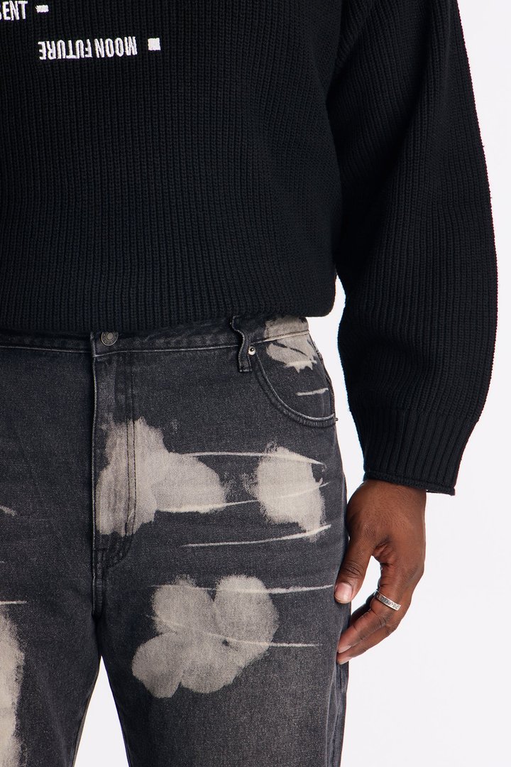 Straight Bleach Me Jean - Black Wash
