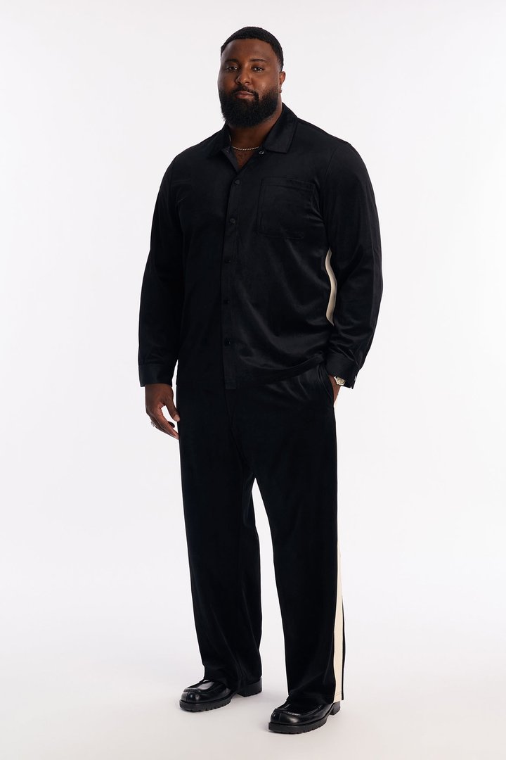 Straight Crescent Track Pant - Black