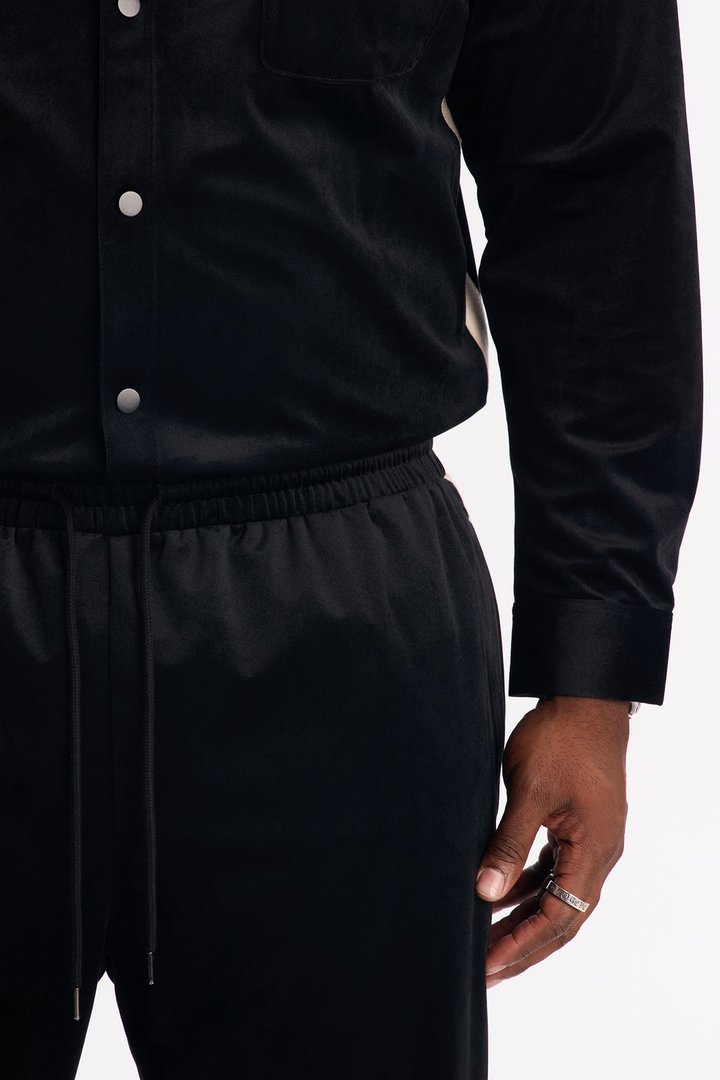 Straight Crescent Track Pant - Black