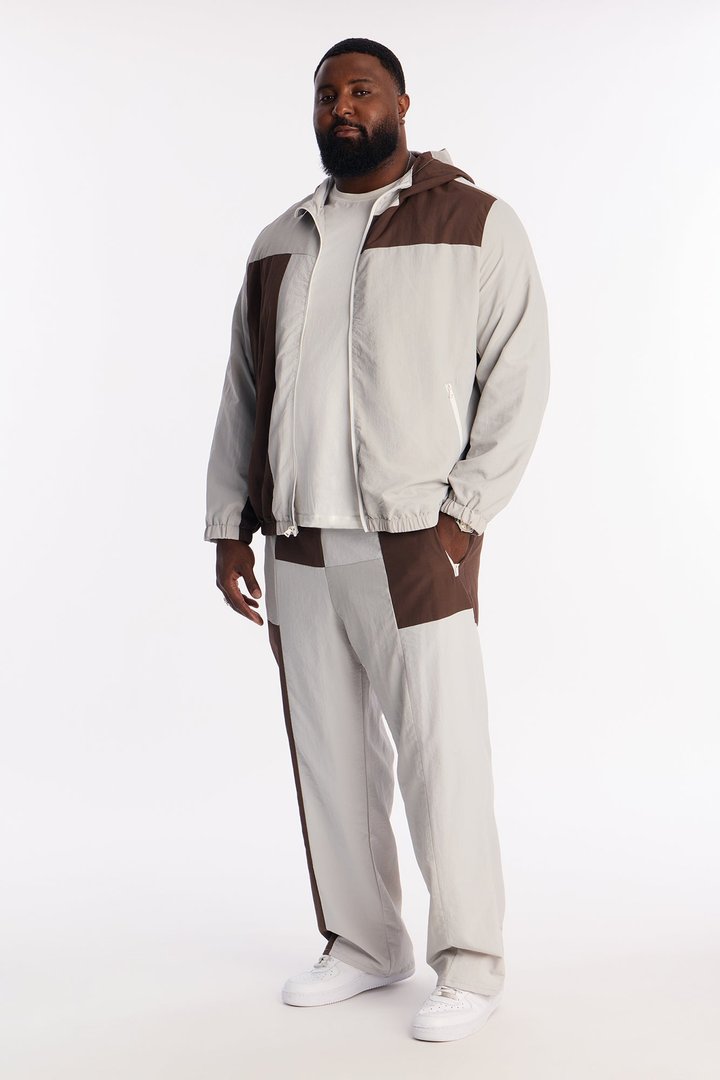 Straight Axel Color Block E-Waist Pant - Brown Combo