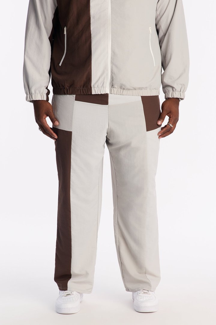 Straight Axel Color Block E-Waist Pant - Brown Combo